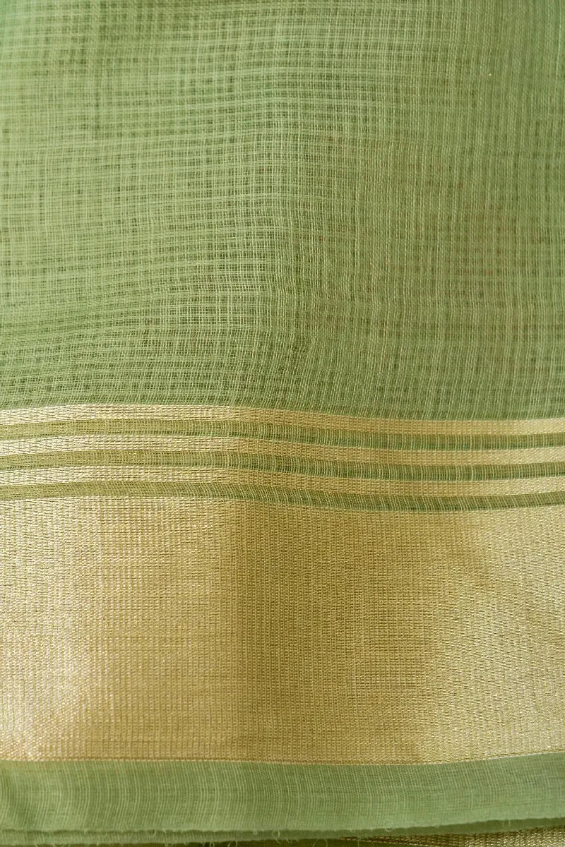 BANARASI PARROT GREEN COLOR SIKO COTTON SAREE