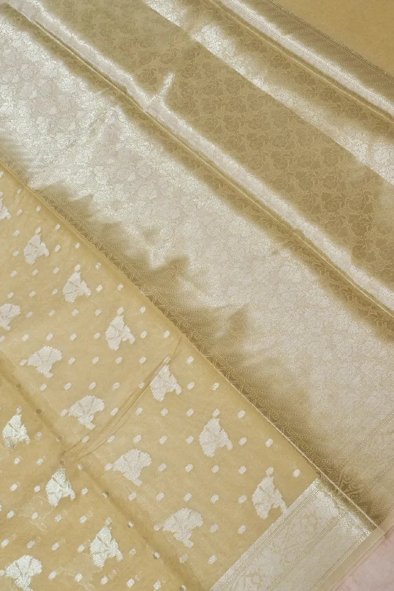 BANARASI CREAM COLOR MIX COTTON SAREE