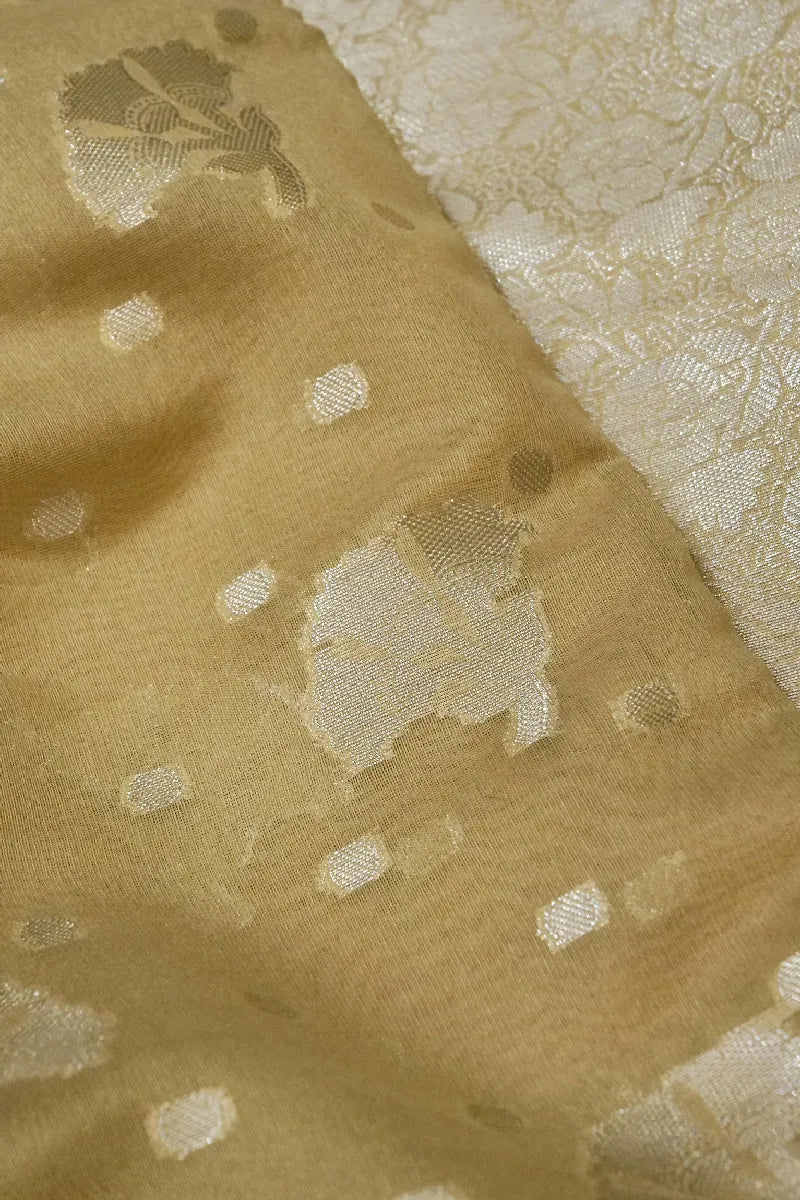 BANARASI CREAM COLOR MIX COTTON SAREE
