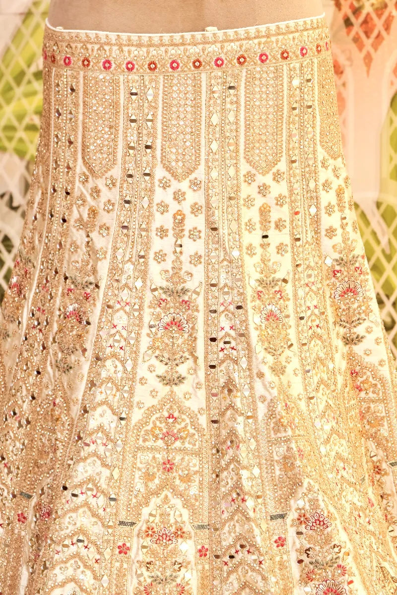 RAW SILK CHIKU COLOR LEHENGA