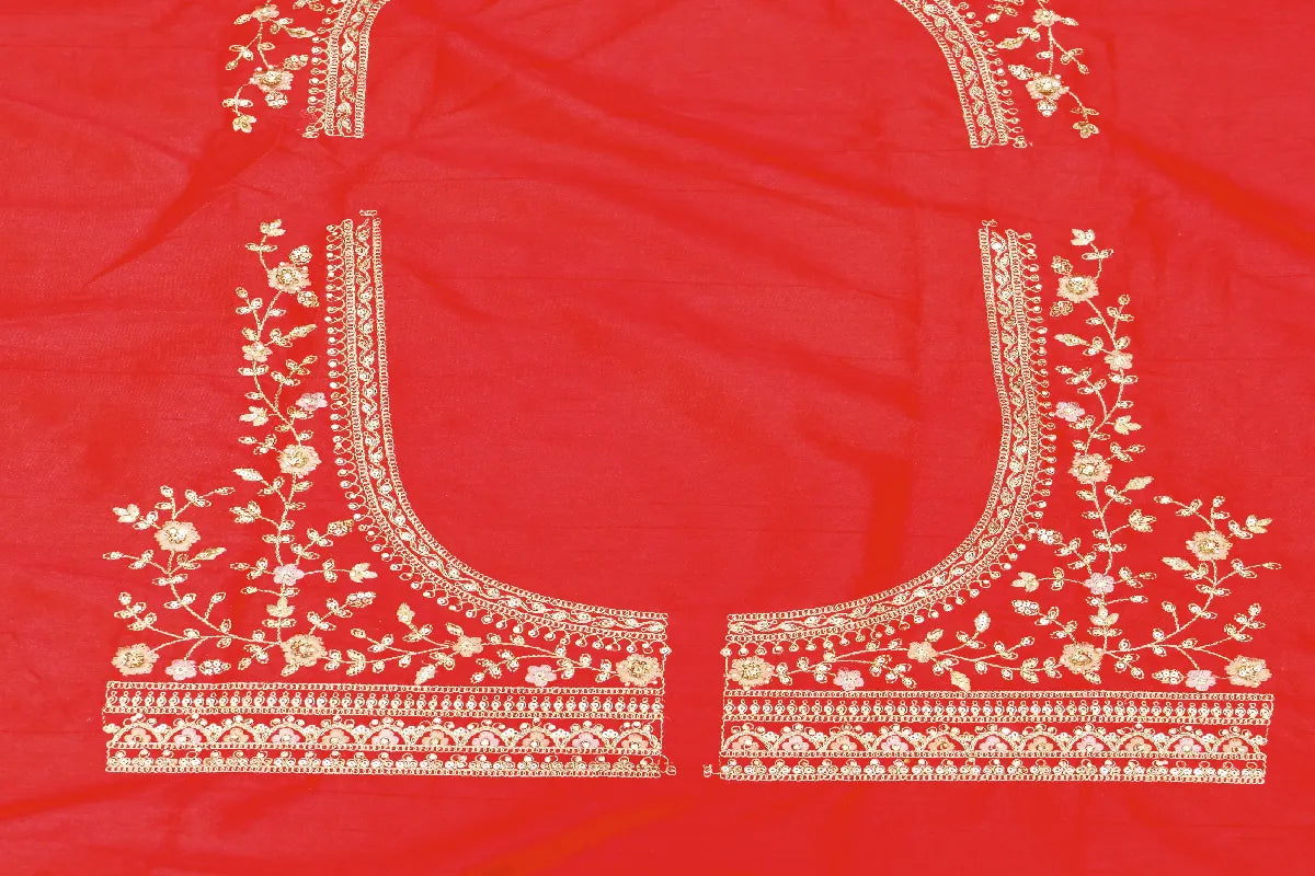 RAW SILK RED COLOR LEHENGA