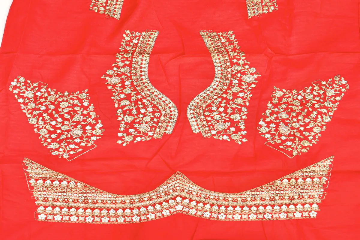 RAW SILK RED COLOR LEHENGA