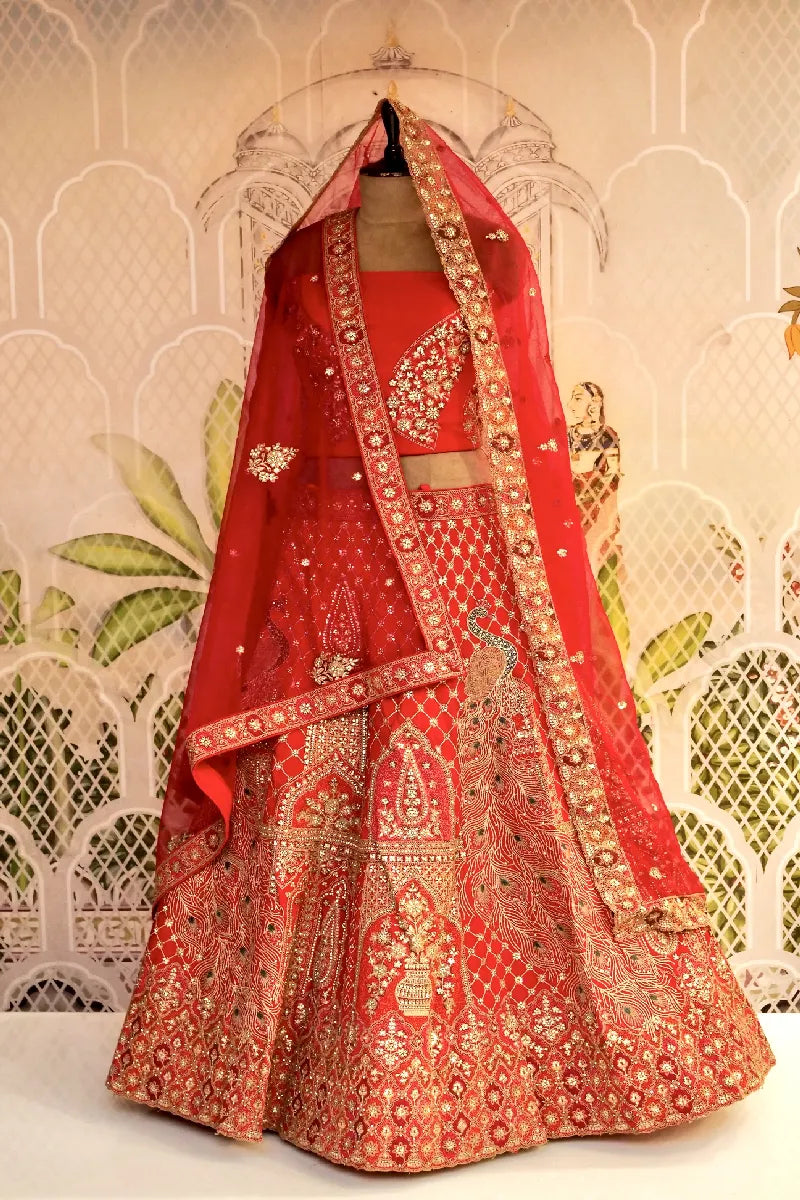 RAW SILK RANI COLOR LEHENGA