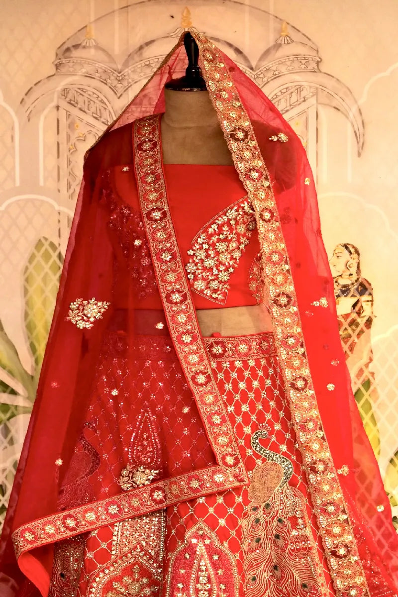 RAW SILK RANI COLOR LEHENGA