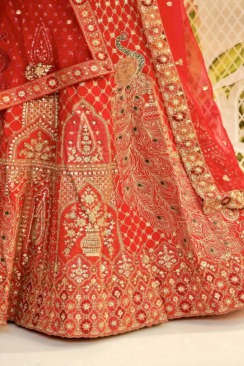 RAW SILK RANI COLOR LEHENGA
