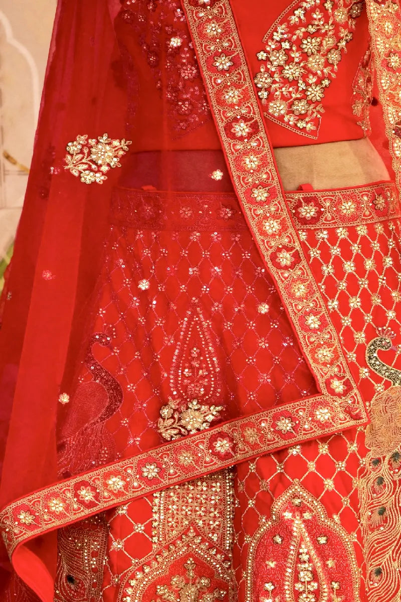 RAW SILK RANI COLOR LEHENGA