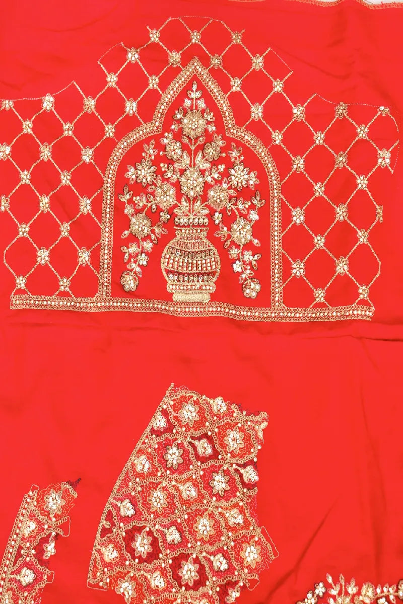 RAW SILK RANI COLOR LEHENGA