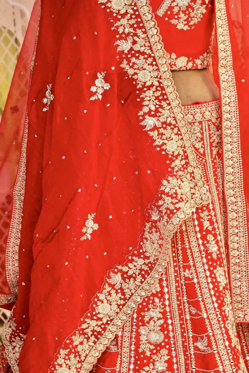 RAW SILK RANI COLOR LEHENGA