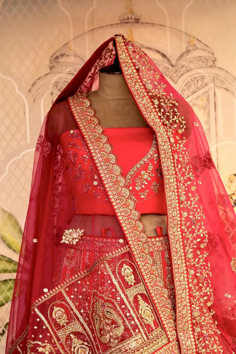RAW SILK RANI COLOR LEHENGA