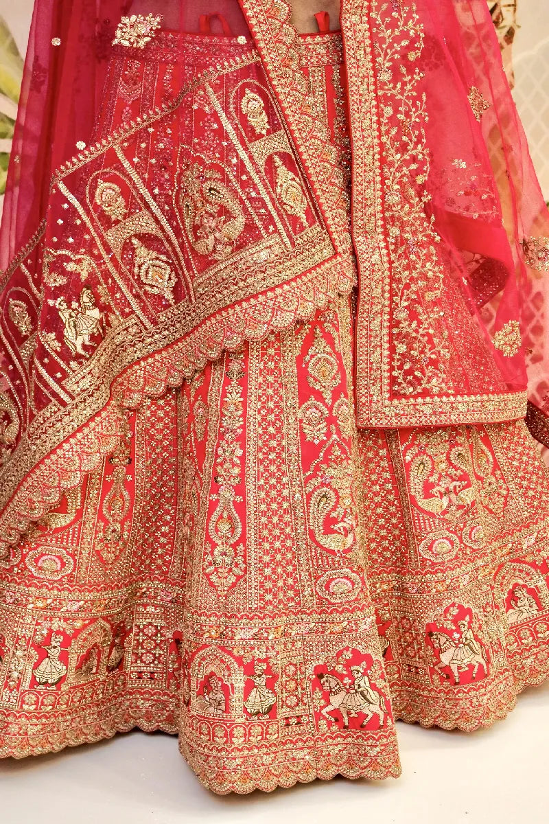 RAW SILK RANI COLOR LEHENGA