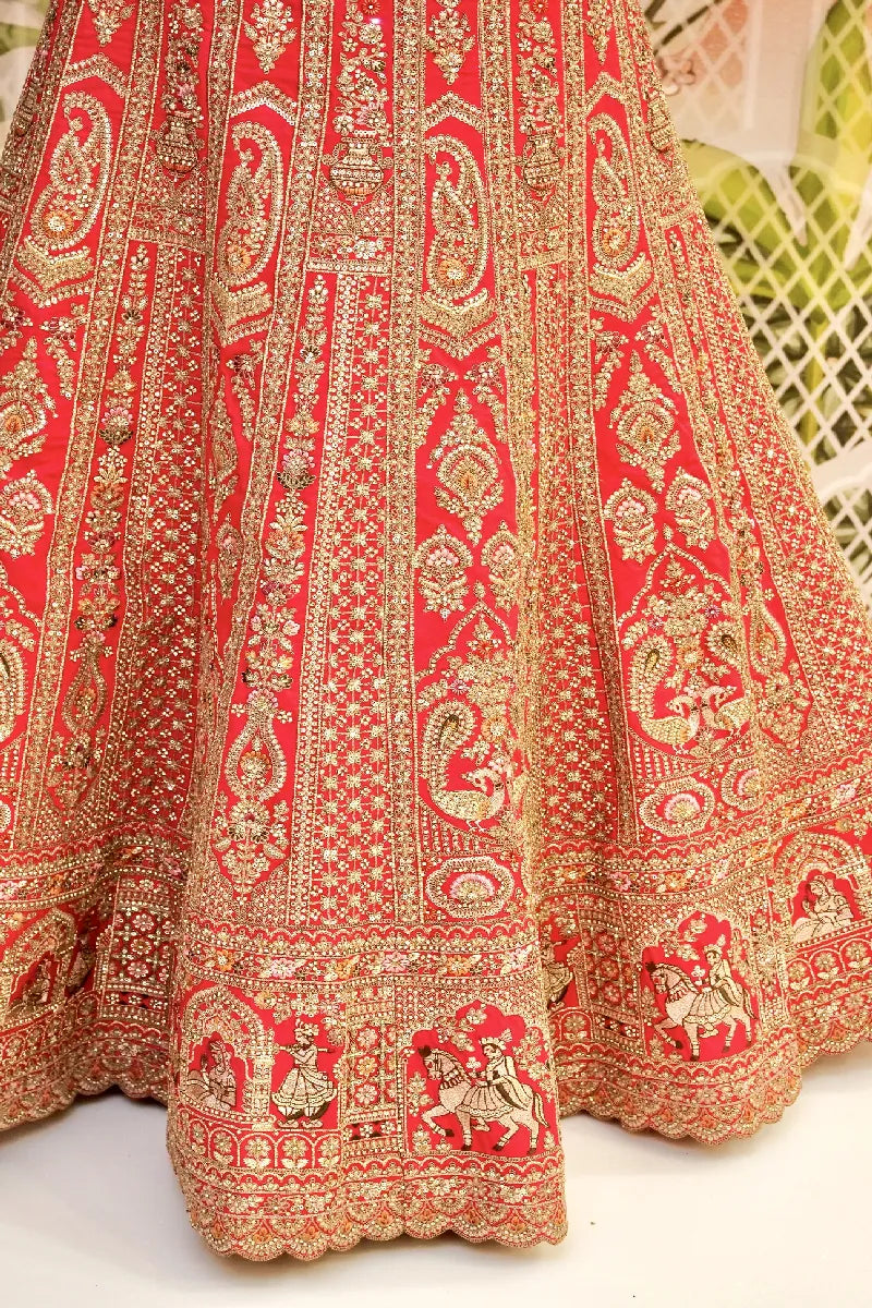 RAW SILK RANI COLOR LEHENGA