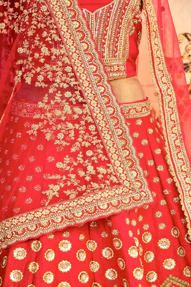 RAW SILK PINK COLOR LEHENGA