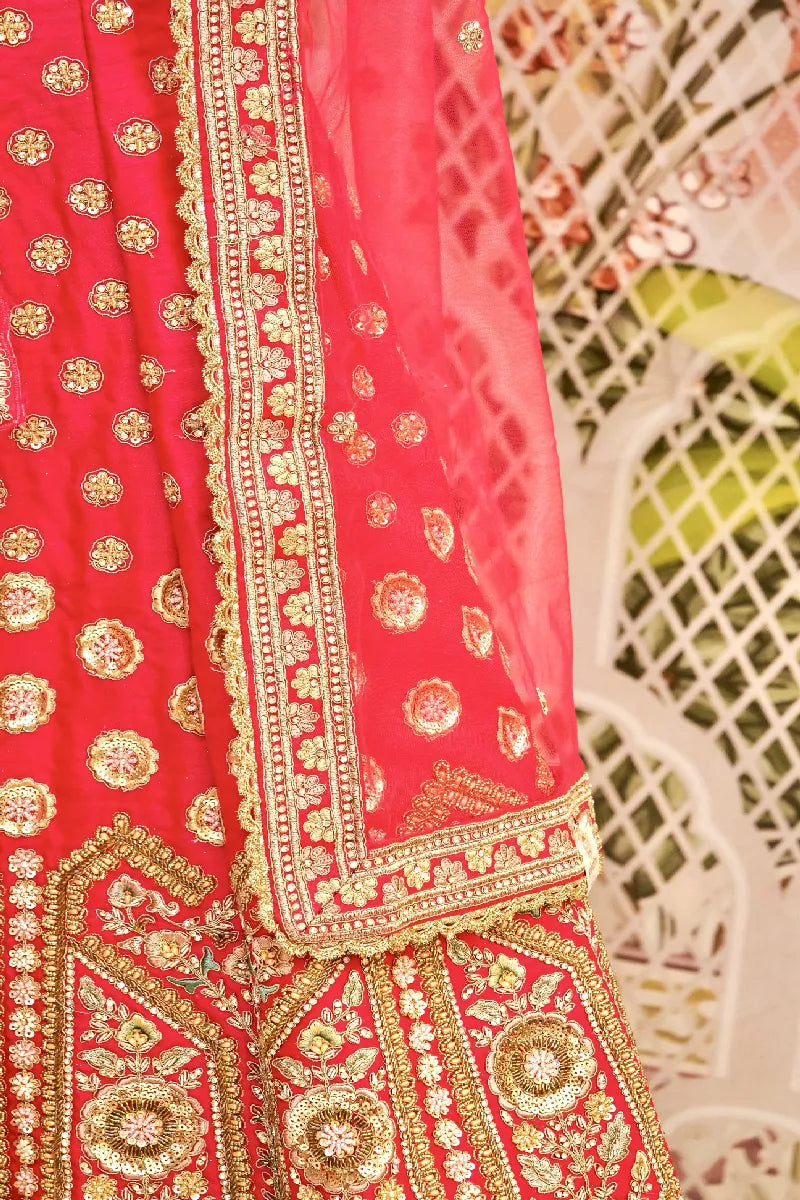 RAW SILK PINK COLOR LEHENGA