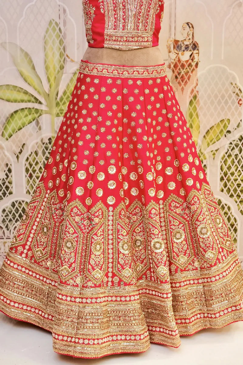 RAW SILK PINK COLOR LEHENGA
