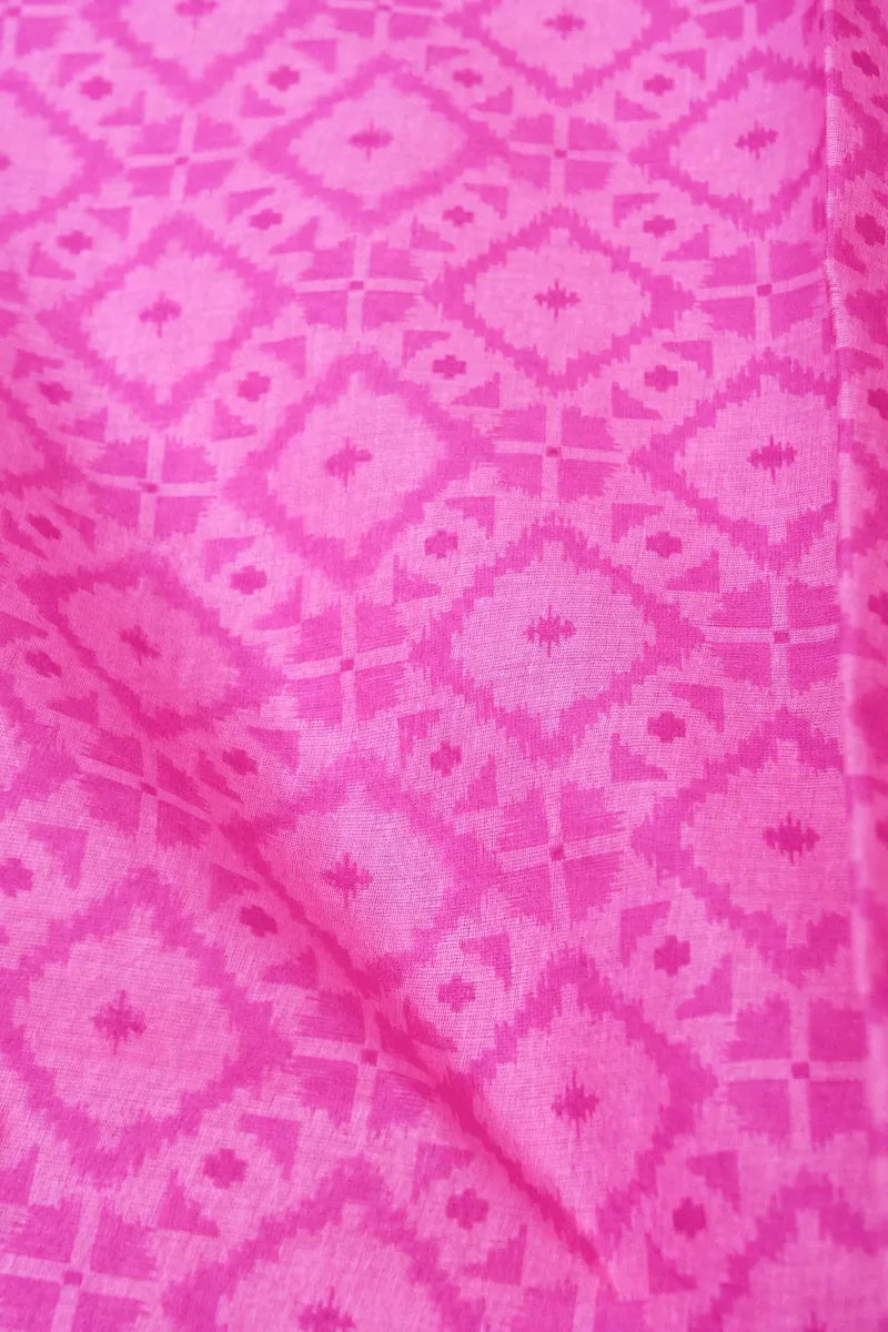 BANARASI ROSE PINK COLOR HANDLOOM COTTON SAREE