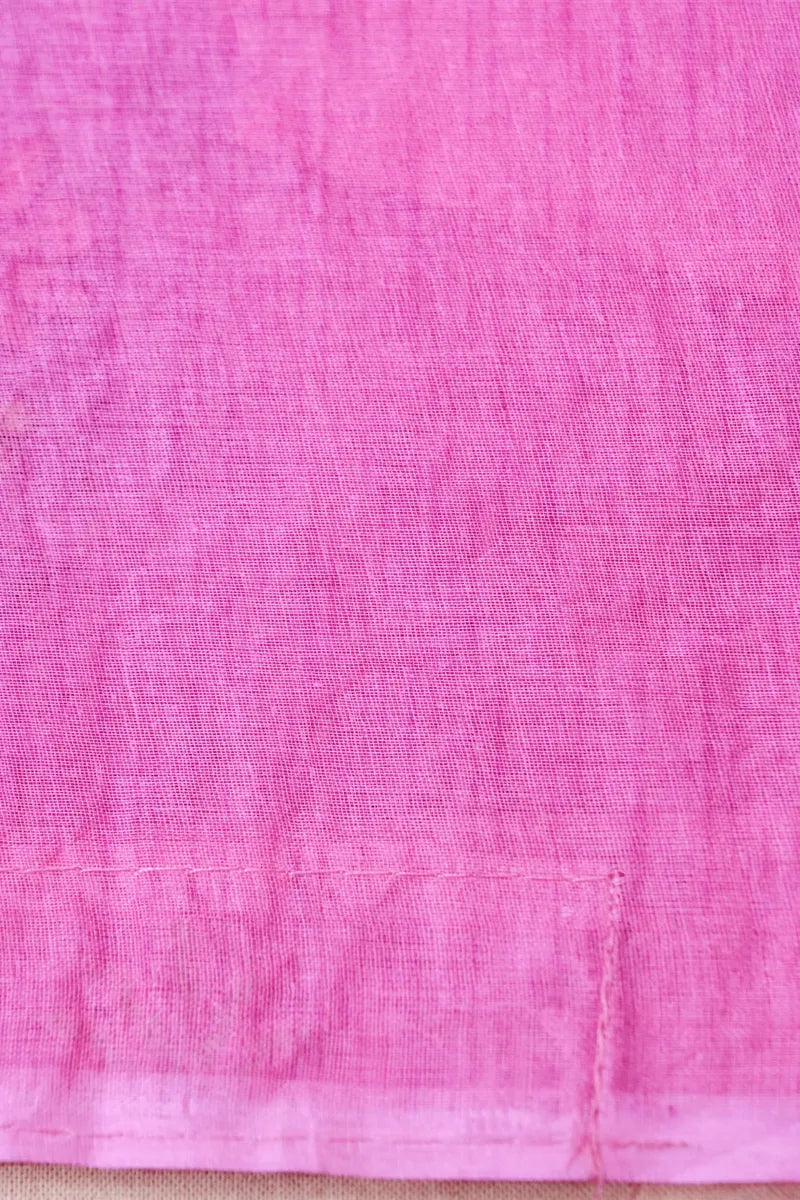 BANARASI ROSE PINK COLOR HANDLOOM COTTON SAREE