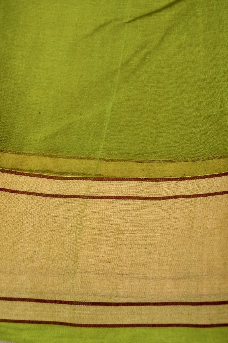 BANARASI PISTA GREEN COLOR SIKO TAANT COTTON SAREE