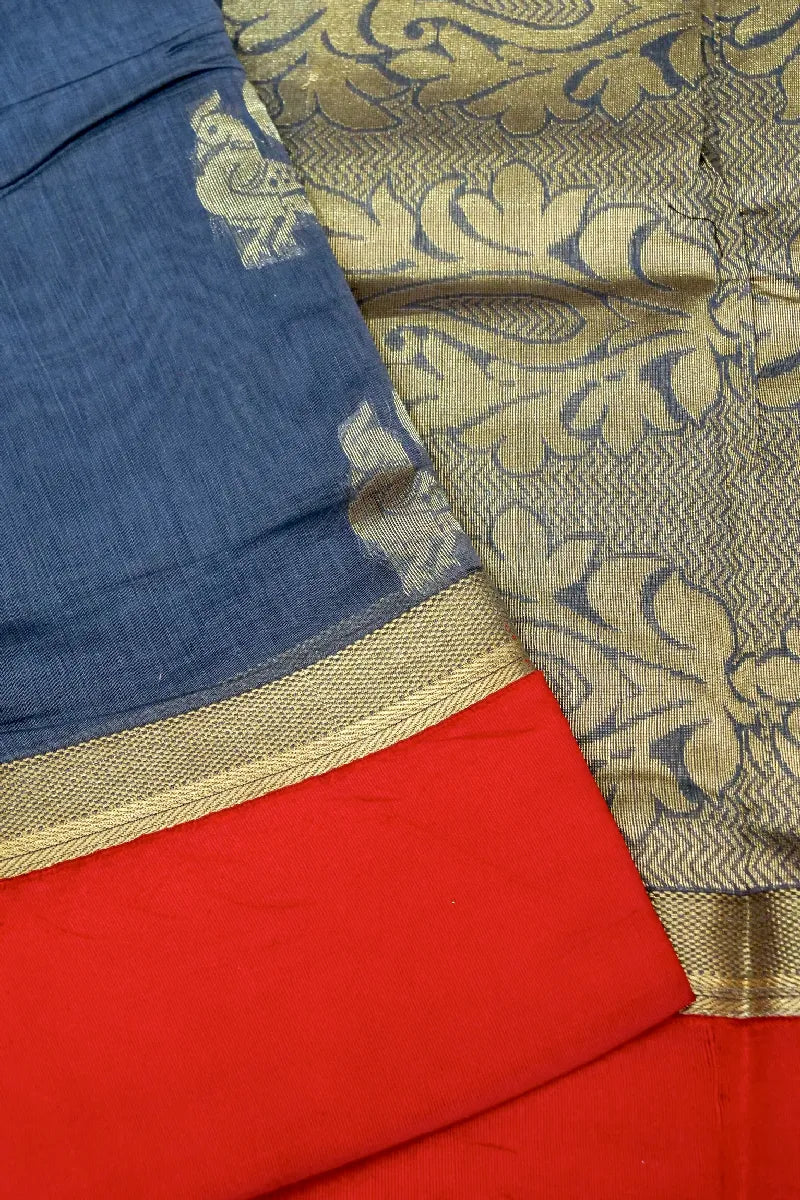BANARASI GREY COLOR SIKO COTTON SAREE