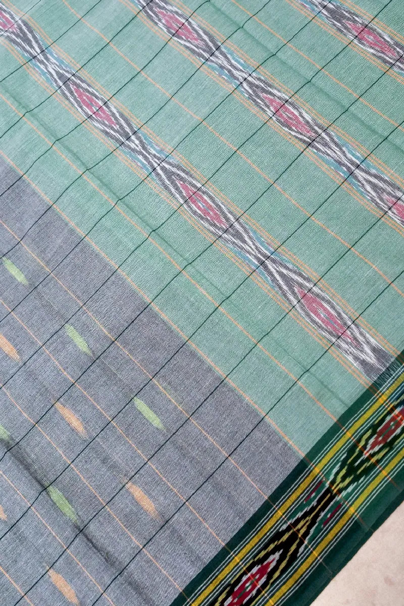 BANARASI SMOKE GREY COLOR HANDLOOM COTTON