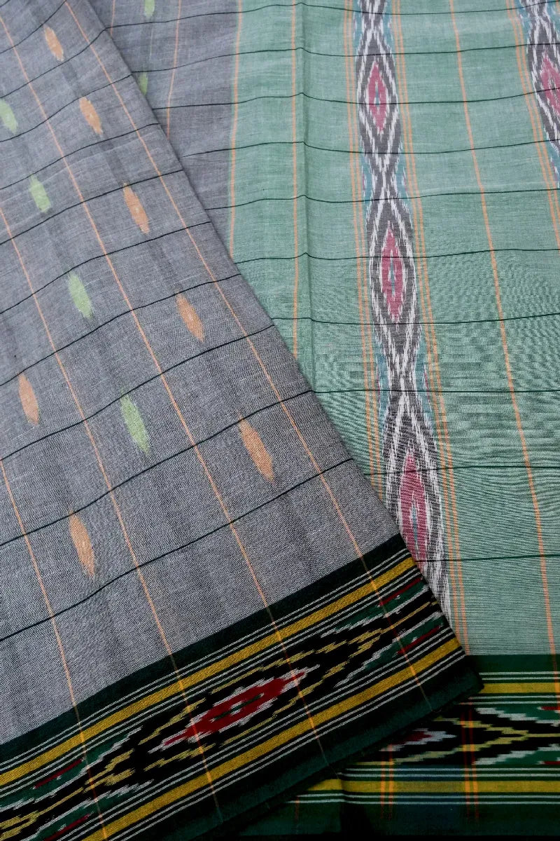 BANARASI SMOKE GREY COLOR HANDLOOM COTTON