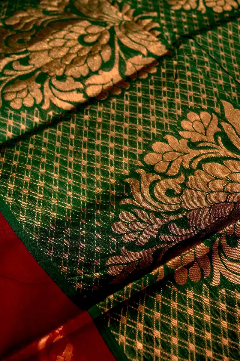 BANARASI MAROON COLOR SIKO COTTON SAREE