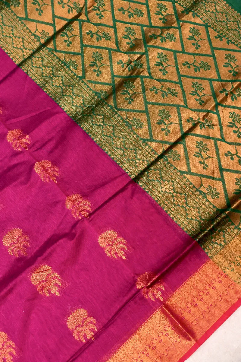 BANARASI WINE COLOR SIKO COTTON SAREE