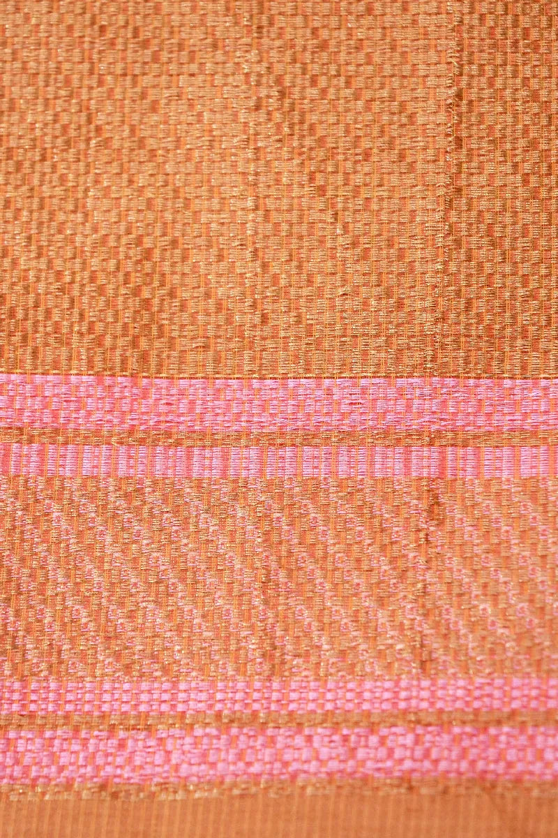 BANARASI ORANGE COLOR SUPERNET COTTON SAREE