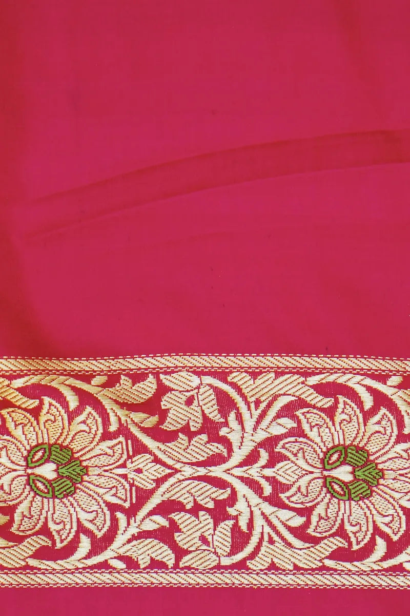 PURE BANARASI RANI COLOR DOUBLE KATAN SILK SAREE