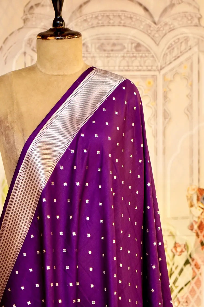 PURPLE COLOR BANARASI SILK DUPATTA