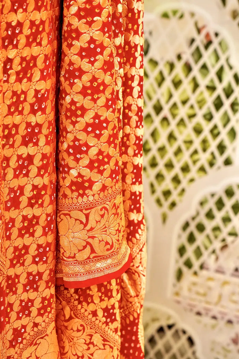 PURE HANDLOOM MAROON COLOR KHADDI BANDHANI DUPATTA