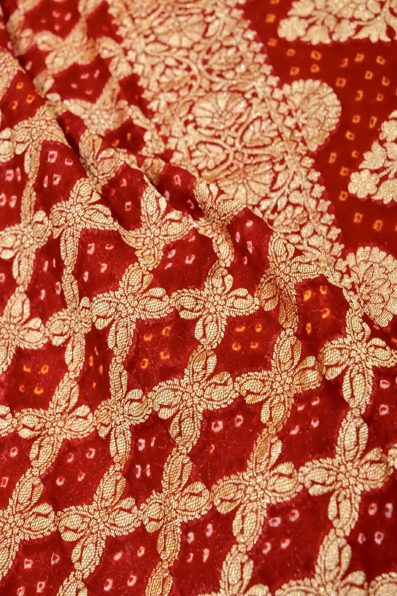 RED COLOR PURE HANDLOOM KHADDI GEORGETTE SAREE