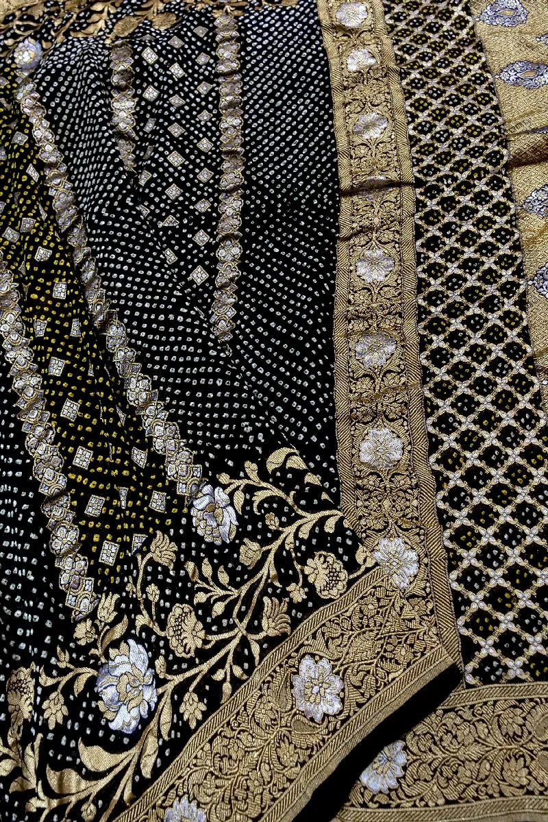 BLACK COLOR PURE HANDLOOM KHADDI GEORGETTE SAREE