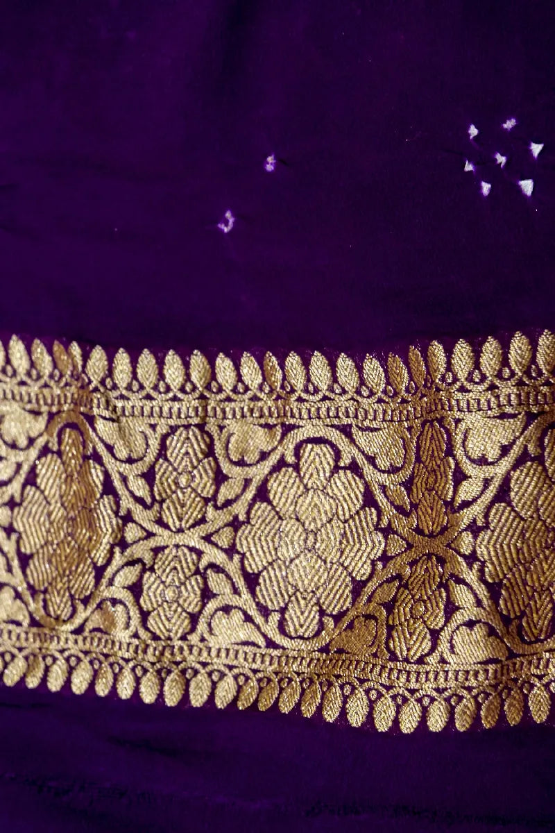MULTI COLOR PURE HANDLOOM KHADDI GEORGETTE BANDHANI SAREE