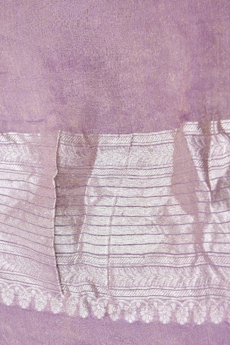 PESTAL PURPLE COLOR PURE HANDLOOM KHADDI GEORGETTE SAREE