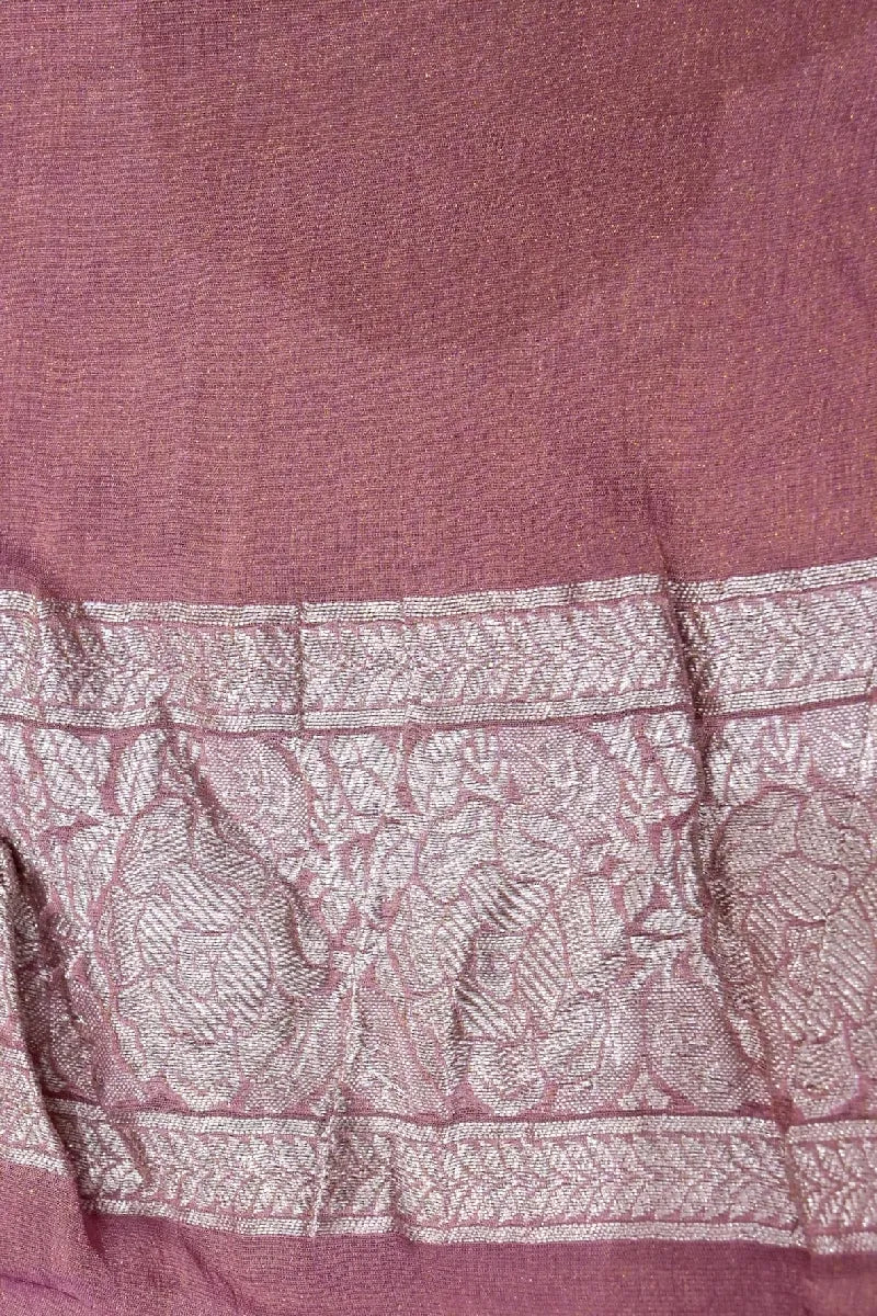 PESTAL PURPLE COLOR PURE HANDLOOM KHADDI GEORGETTE SAREE