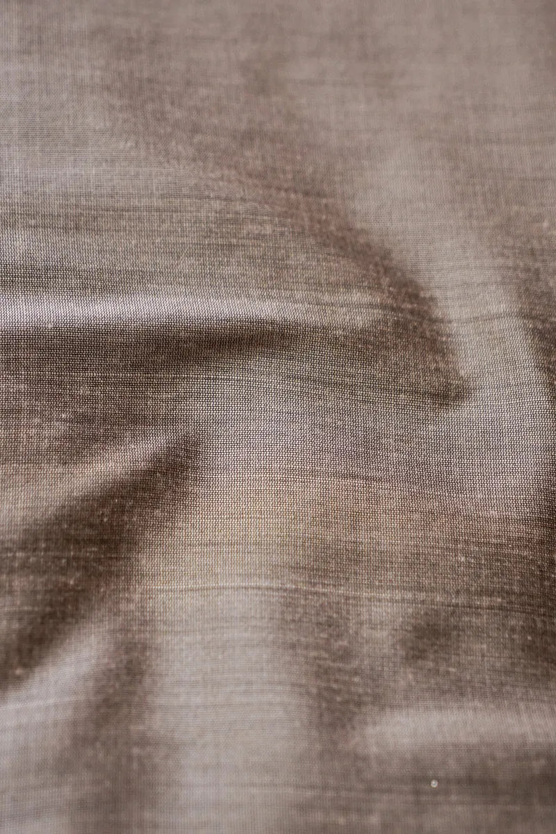 COTTON SILK BLACK WITH GREY COLOR UNSTITCHED SUIT MATERIAL