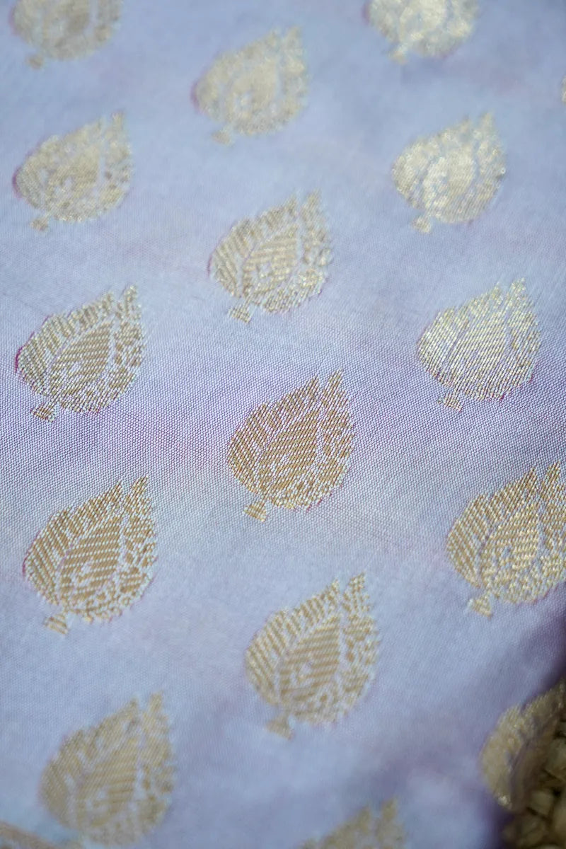 BANARASI SILK LAVENDAR COLOR UNSTITCHED SUIT MATERIAL