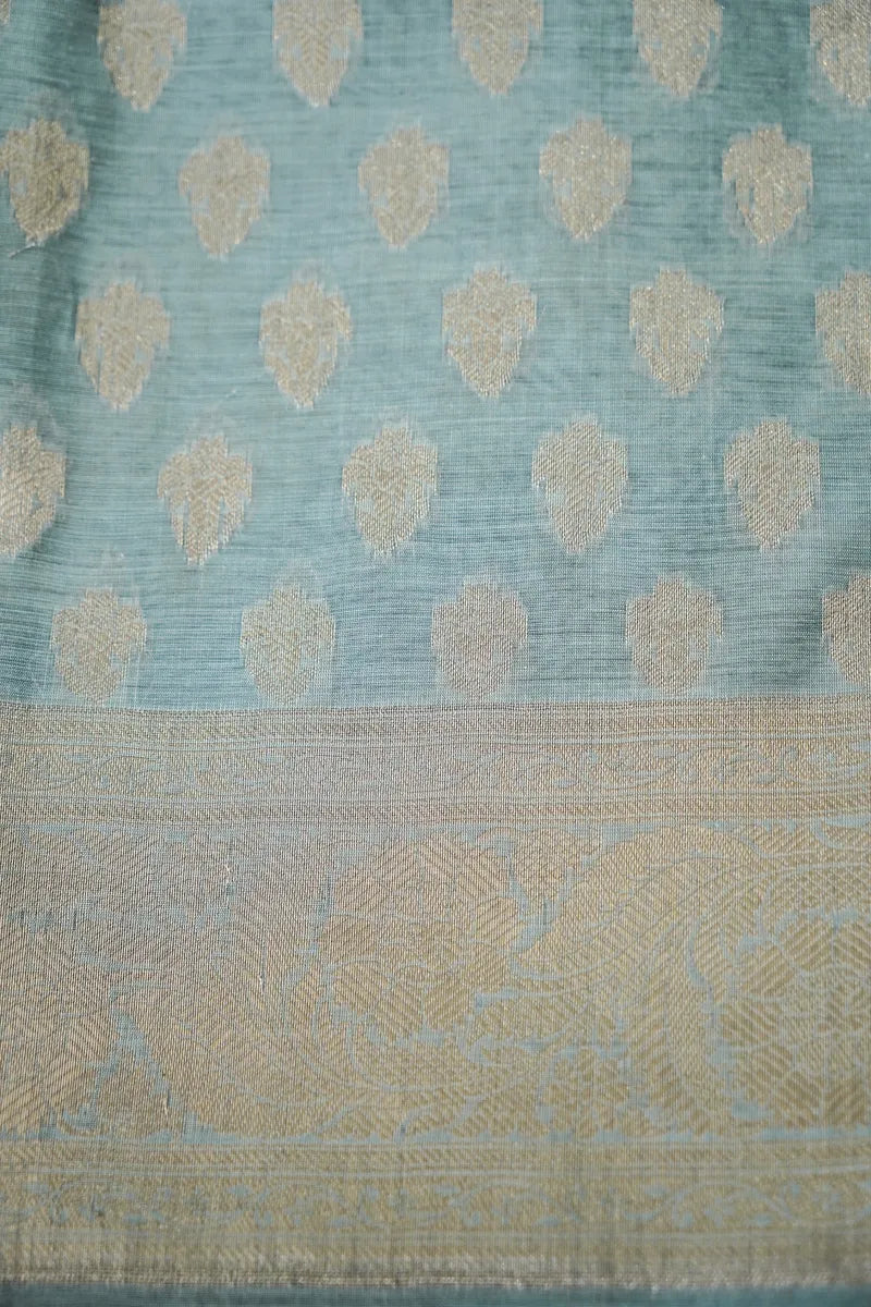 COTTON SILK LITE PASTEL BLUE COLOR UNSTITCHED SUIT MATERIAL