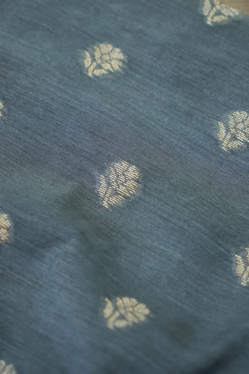 RAW SILK GREY COLOR UNSTITCHED SUIT MATERIAL