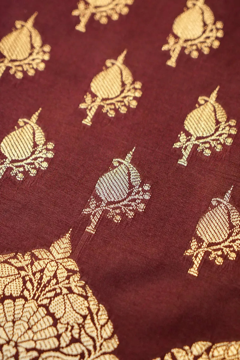 BANARASI SILK MAROON COLOR UNSTITCHED SUIT MATERIAL