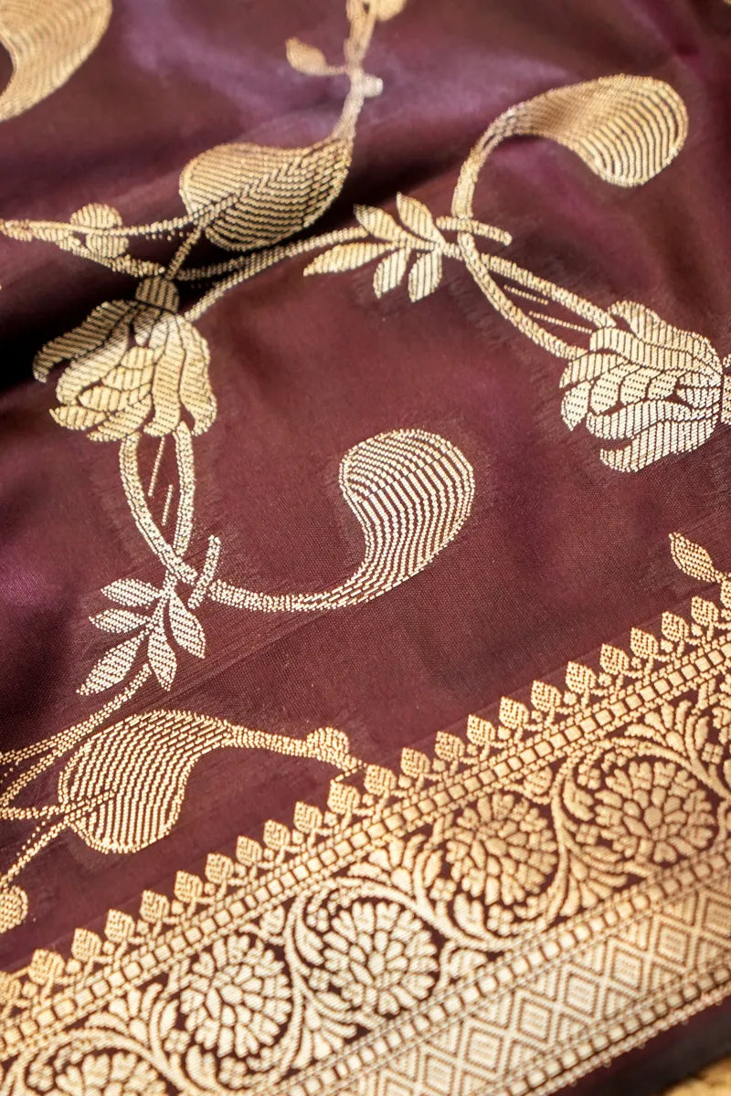 BANARASI SILK MAROON COLOR UNSTITCHED SUIT MATERIAL