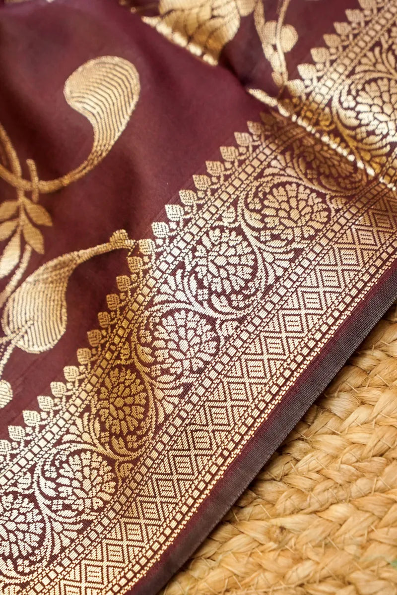 BANARASI SILK MAROON COLOR UNSTITCHED SUIT MATERIAL