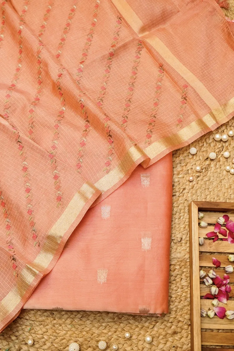 DUPION SILK LITE FANTA COLOR UNSTITCHED SUIT MATERIAL