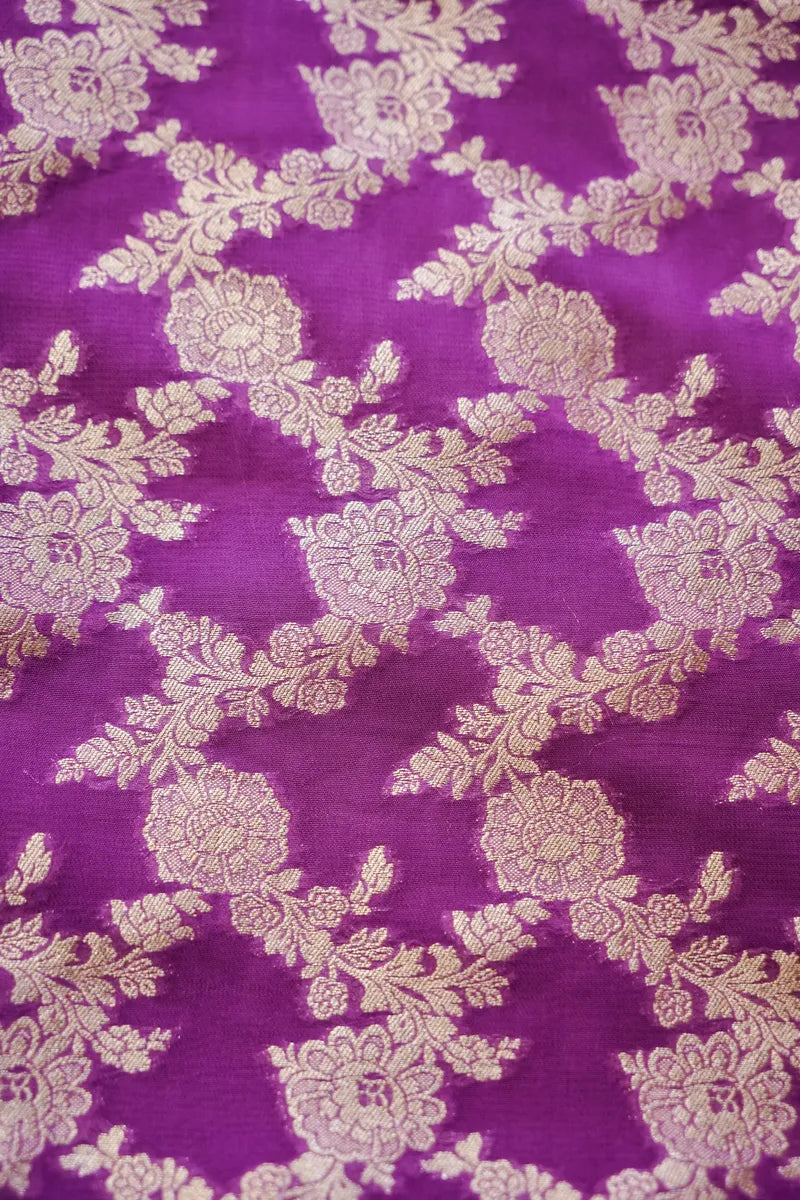 BANARASI GEORGETTE MAGENTA COLOR UNSTITCHED SUIT MATERIAL