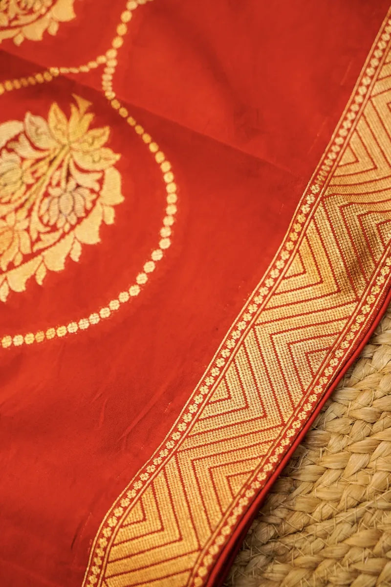 KATAN SILK RED COLOR UNSTITCHED SUIT MATERIAL