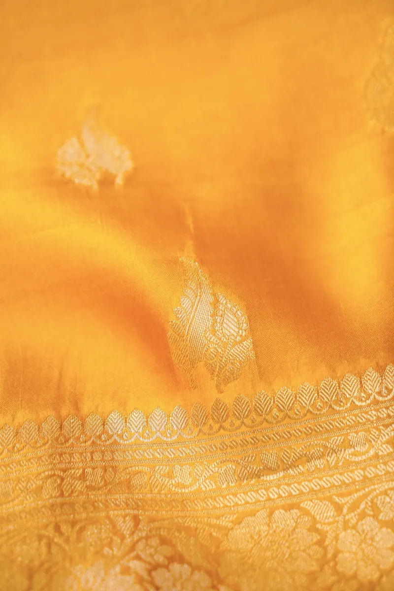KATAN SILK YELLOW COLOR UNSTITCHED SUIT MATERIAL