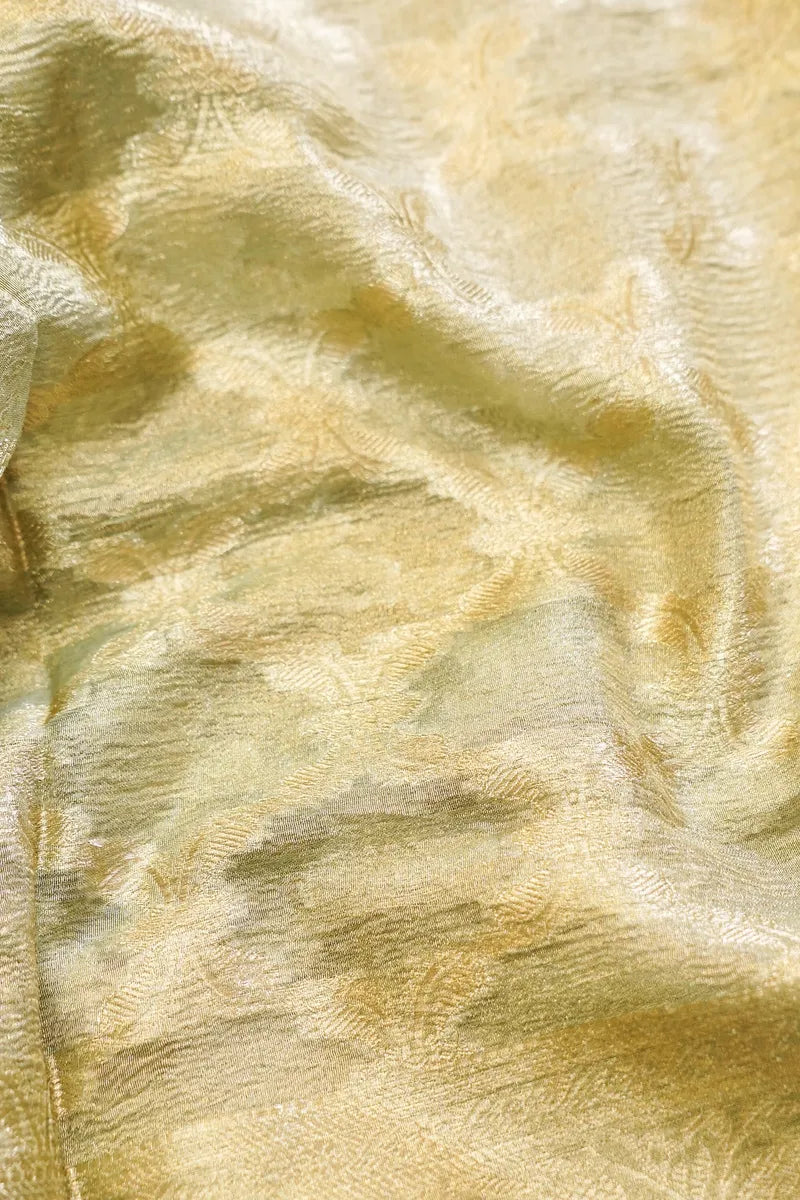 TISSUE SILK MINT GREEN COLOR UNSTITCHED SUIT MATERIAL