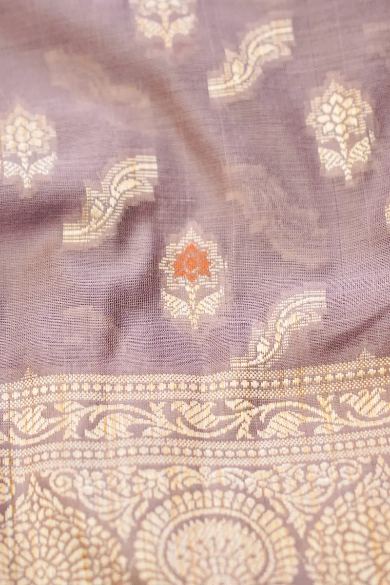 COTTON SILK LAVENDER COLOR UNSTITCHED SUIT MATERIAL