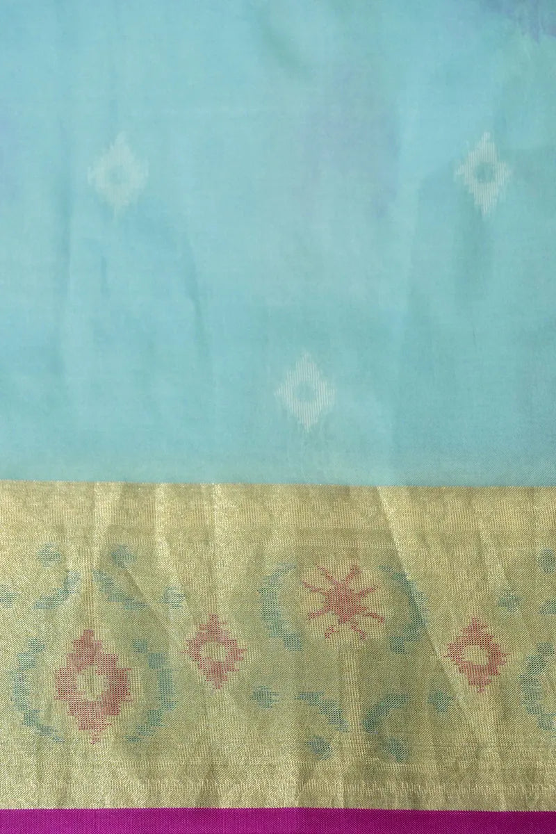 BANARASI SATIN SKY BLUE COLOR SILK SAREE