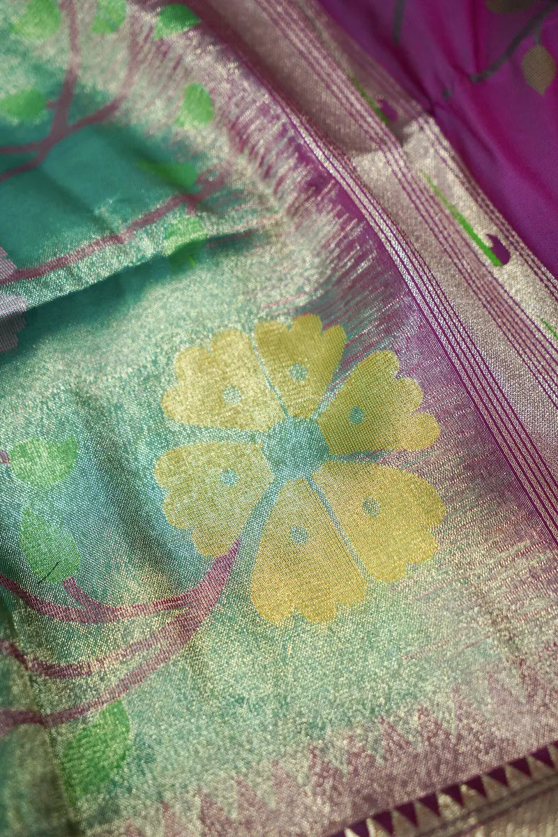 GREEN COLOR BANARASI SILK SAREE